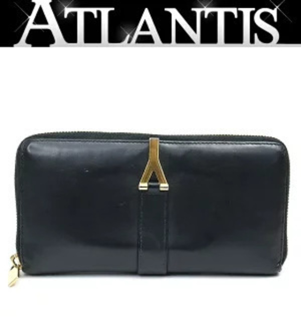 Saint Laurent Paris Y Long Wallet Leather Black